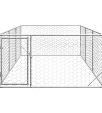 Outdoor-Hundezwinger mit Tür 2x4x1 m Verzinkter Stahl