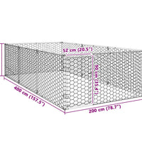 Outdoor-Hundezwinger mit Tür 2x4x1 m Verzinkter Stahl