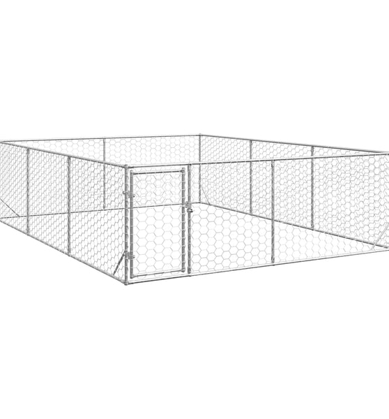 Outdoor-Hundezwinger mit Tür 3x4x1 m Verzinkter Stahl