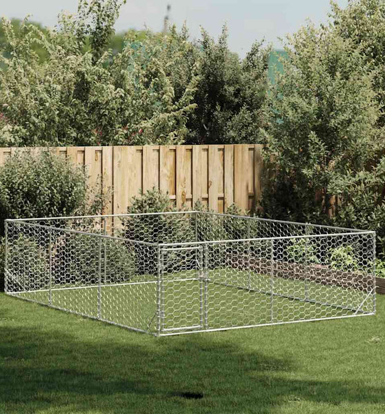 Outdoor-Hundezwinger mit Tür 3x4x1 m Verzinkter Stahl