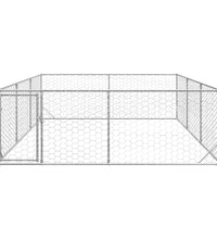 Outdoor-Hundezwinger mit Tür 3x4x1 m Verzinkter Stahl