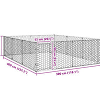 Outdoor-Hundezwinger mit Tür 3x4x1 m Verzinkter Stahl