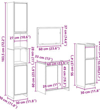4-tlg. Badmöbel-Set Altholz-Optik Holzwerkstoff