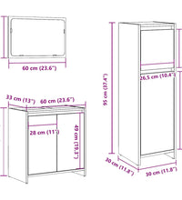 3-tlg. Badmöbel-Set Altholz-Optik Holzwerkstoff