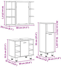 3-tlg. Badmöbel-Set Artisan-Eiche Holzwerkstoff