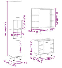 3-tlg. Badmöbel-Set Artisan-Eiche Holzwerkstoff