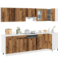 11-tlg. Küchenschrank-Set Altholz-Optik Holzwerkstoff