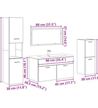 4-tlg. Badmöbel-Set Altholz-Optik Holzwerkstoff