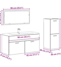 3-tlg. Badmöbel-Set Artisan-Eiche Holzwerkstoff