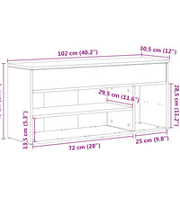 Schuhbank Weiß 102x30,5x45 cm Holzwerkstoff