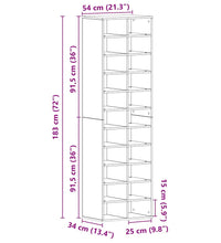 Schuhschrank Altholz-Optik 54x34x183 cm Holzwerkstoff