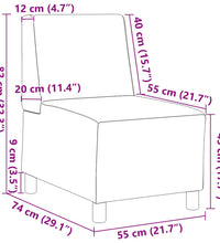 Sessel Grau 55 cm Kunstleder