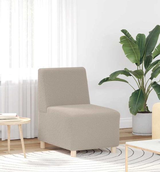 Sessel Hellgrau 55 cm Stoff in Lammwolloptik