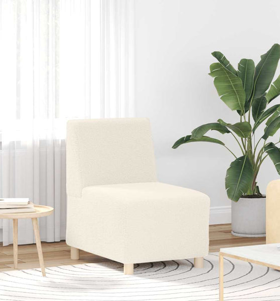 Sessel Creme 55 cm Stoff in Lammwolloptik