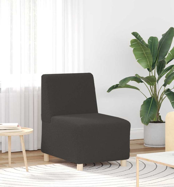 Sessel Dunkelgrau 55 cm Stoff in Lammwolloptik