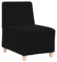 Sessel Schwarz 55 cm Stoff in Lammwolloptik