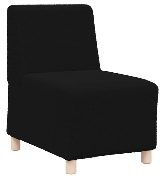 Sessel Schwarz 55 cm Stoff in Lammwolloptik