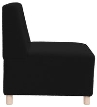 Sessel Schwarz 55 cm Stoff in Lammwolloptik