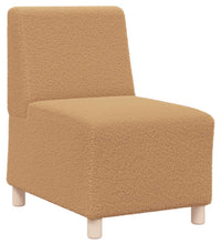 Sessel Beige 55 cm Stoff in Lammwolloptik