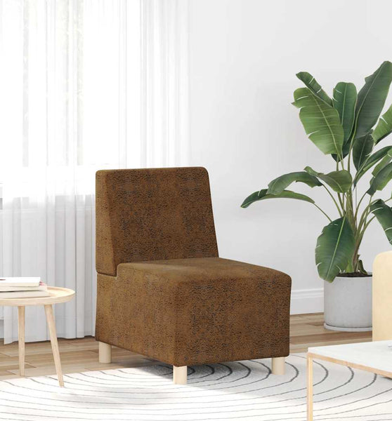 Sessel Braun 55 cm Wildleder-Optik
