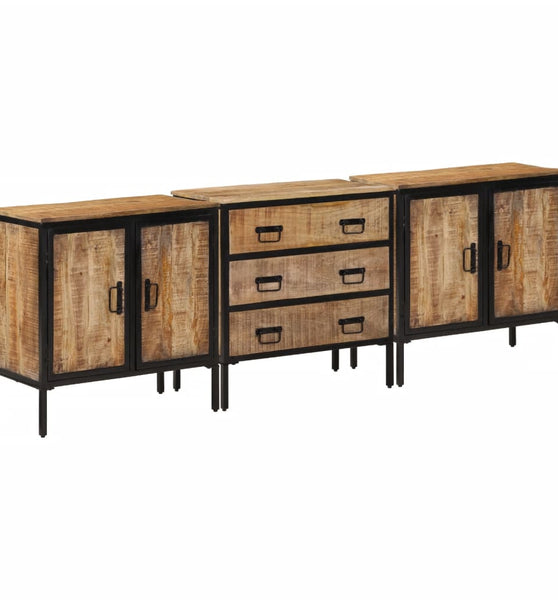 Sideboards 2 Stk. 70x35x70 cm Raues Mango Massivholz