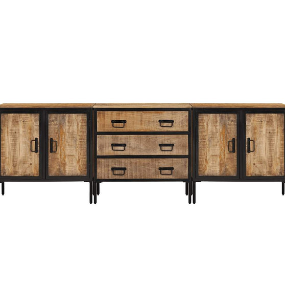 Sideboards 2 Stk. 70x35x70 cm Raues Mango Massivholz