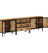 Sideboards 2 Stk. 70x35x70 cm Raues Mango Massivholz