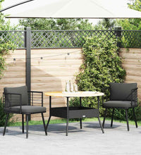 Gartenstühle 2 Stk. mit Kissen Schwarz Poly Rattan