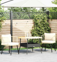 Gartenstühle 2 Stk. mit Kissen Natur Poly Rattan