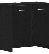 Waschbeckenunterschrank Schwarz Eichen-Optik 60x33x60 cm