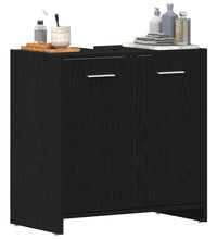 Waschbeckenunterschrank Schwarz Eichen-Optik 60x33x60 cm