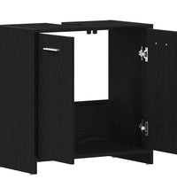 Waschbeckenunterschrank Schwarz Eichen-Optik 60x33x60 cm