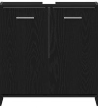 Waschbeckenunterschrank Schwarz Eichen-Optik 60x33x60 cm