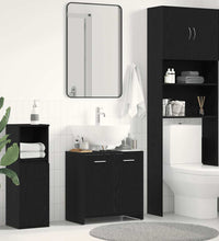 Waschbeckenunterschrank Schwarz Eichen-Optik 60x33x60 cm