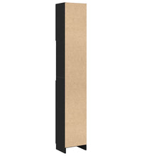Badschrank Schwarz Eichen-Optik 32x25,5x190 cm Holzwerkstoff