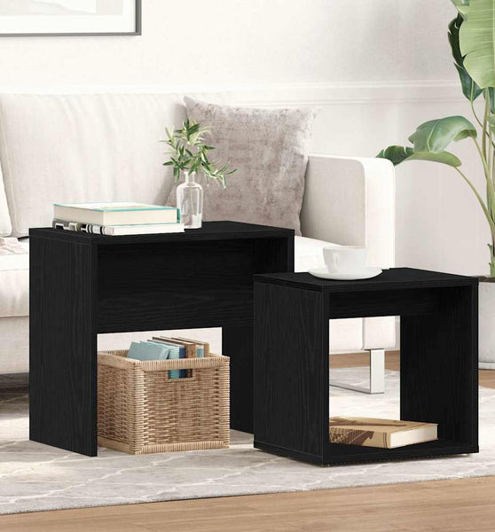 Couchtische 2 Stk. Schwarz Eichen-Optik Holzwerkstoff