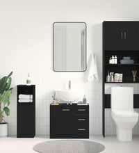 Waschbeckenunterschrank Schwarz Eichen-Optik 63x30x54 cm