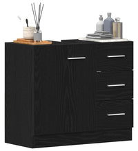 Waschbeckenunterschrank Schwarz Eichen-Optik 63x30x54 cm