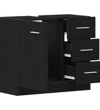 Waschbeckenunterschrank Schwarz Eichen-Optik 63x30x54 cm