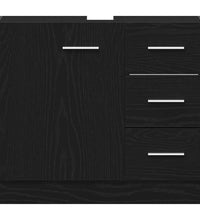 Waschbeckenunterschrank Schwarz Eichen-Optik 63x30x54 cm