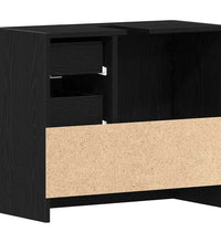 Waschbeckenunterschrank Schwarz Eichen-Optik 63x30x54 cm