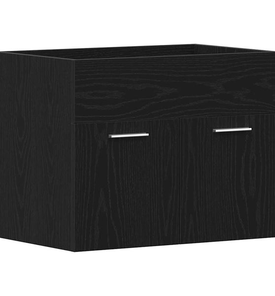 Waschbeckenunterschrank Schwarz Eichen-Optik 60x38,5x46 cm