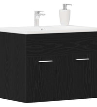 Waschbeckenunterschrank Schwarz Eichen-Optik 60x38,5x46 cm