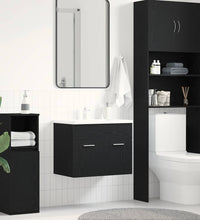 Waschbeckenunterschrank Schwarz Eichen-Optik 60x38,5x46 cm