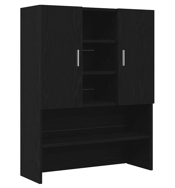 Waschmaschinenschrank Schwarz Eichen-Optik 70,5x25,5x90 cm