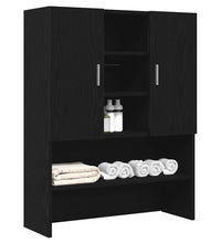Waschmaschinenschrank Schwarz Eichen-Optik 70,5x25,5x90 cm