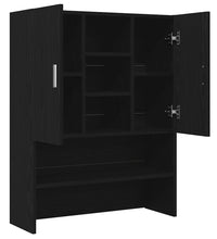 Waschmaschinenschrank Schwarz Eichen-Optik 70,5x25,5x90 cm