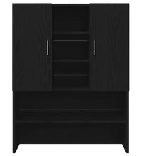 Waschmaschinenschrank Schwarz Eichen-Optik 70,5x25,5x90 cm