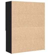 Waschmaschinenschrank Schwarz Eichen-Optik 70,5x25,5x90 cm