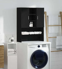 Waschmaschinenschrank Schwarz Eichen-Optik 70,5x25,5x90 cm